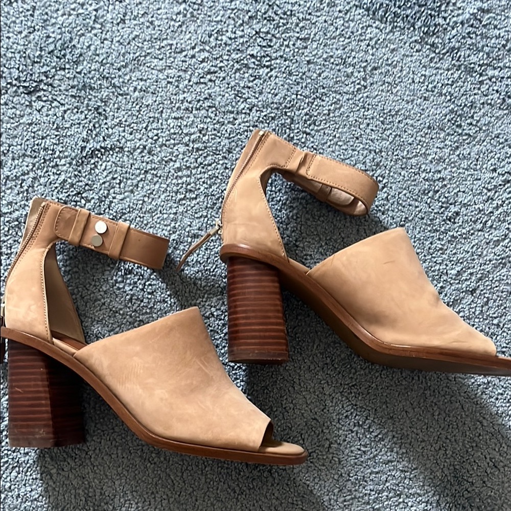 Tan Block Heel Sandals